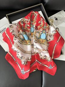 1 Peça Nova Moda 70X70cm Lenço Quadrado Estampado para Mulheres, Xale, Lenço de Cabeça, Lenço de Pescoço, Bandana de Luxo