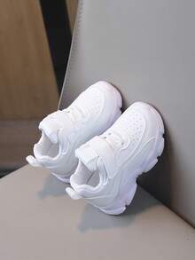Boys And Girls General Small White Shoes, School Children Sneakers, Students Sports Casual Shoes, Outdoor Activities With White Sports Shoes, Non-Slip, Running Shoes - White - View 3