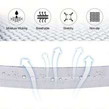 1 件男士吸汗头带，运动薄头带，瑜伽健身头带，防汗松紧带，硅胶防滑透气女士发带 - 彩色 - 查看 4