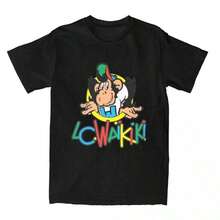 LC WAIKIKI SINGE MONKEY CARTOON T-Shirt Merchandise Men's 100 Cotton Crew Neck T-Shirt Short Sleeve Clothing Gift Ideas - Black - View 1