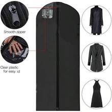 Portatrajes Bolsas Colgantes para Trajes, Sacos, Chamarras, Camisas, Blusas, Vestidos. Portador de Ropa para Viaje. Protector de Ropa con Ventana para closet. Funda de Ropa (set 2: 100x60cm) - 160x60 - Ver 4