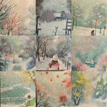 Aesthetic Collage Stickers - Themed For Spring, Summer, Autumn, Winter, Featuring Floral, Nature, And Urban Landscape Designs, Suitable For Magazines, Photo Albums, Stationery, Notebook Accessories | Seasonal Theme | Decorative Paper, Scrapbooking Supplies