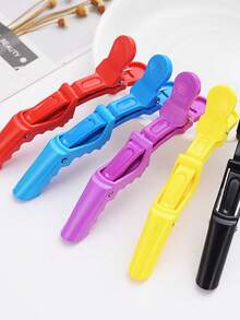 10个/5个造型定位夹鸭嘴夹，长嘴夹卷发夹鳄鱼夹塑料发夹 - 彩色 - 查看 2