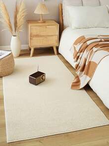1 tấm thảm đầu giường màu be trơn, thảm phòng ngủ bền, dễ vệ sinh, thân thiện với mèo, có vòng dứa thiết kế đơn giản, thảm chống trượt có thể giặt được cho phòng ngủ, thảm trải ban công và cửa sổ hình vòm, đồ trang trí phòng ngủ, đồ trang trí phòng, thảm nhỏ, thảm - Nhiều màu - Xem 2