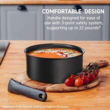 Local Delivery-T-Fal Ingenio Expertise Non Stick Cookware Set 10 Piece, Induction, Oven Broiler Safe 500F, Stackable Cookware, Pots And Pans Set, RV, Camping, Frying Pans, Dishwasher Safe, Detachable Handle,Black - Copper - View 5