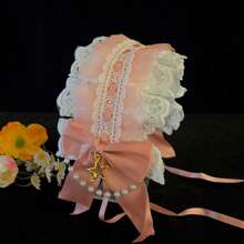 1pc Lolita Style Girl Faux Pearl Bow Lace Headband + Cute Countryside Themed Headpiece Ribbon Maid Headdress, Suits 2D Lolita Halloween