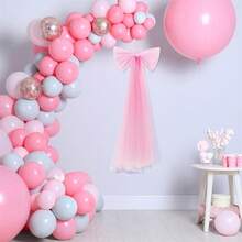 Large Pink Bow Romantic Coquette Bow Ornaments Decorative Mesh Bows For Indoor Outdoor Decorations - Pink - View 3