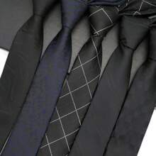 GOADAFOO 6cm Black Slim Fit Necktie For Men