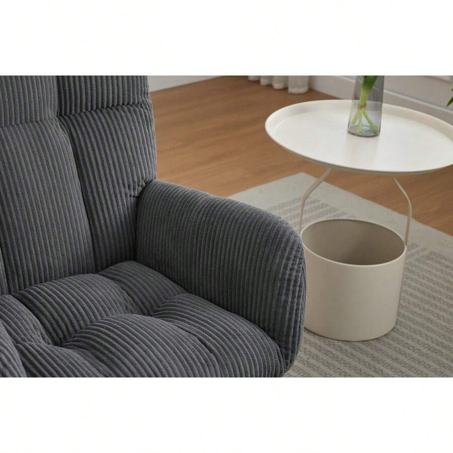 Modern Nursery Rocking Chair, Upholstered Glider Chair With High Backrest, Rocker Accent Armchair With Solid Wood Legs For Nursery Bedroom Living Room DARK GRAY-1877 - Multicolor - View 1