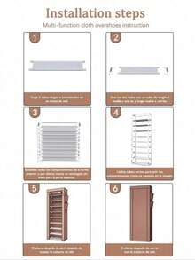 Zapatero simple de múltiples capas, combinación a prueba de polvo, zapatero, zapatero, estante de almacenamiento para dormitorio, estante de acabado, puerta, ahorro de espacio en el hogar - Caqui - Ver 12