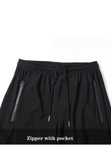Pantalones deportivos para hombre, ligeros, transpirables y de secado rápido, con cordón en la cintura, bolsillos y cremallera, aptos para gimnasio, correr, entrenamiento al aire libre, baloncesto, fútbol, bádminton