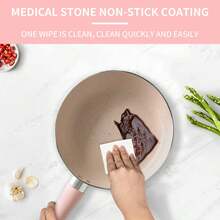 6.5-Inch Pink Aluminum Non-Stick Lightweight Frying Pan With Silicone Handle, Suitable For Gas Stoves, Eggs & Steaks - Multicolor - View 7