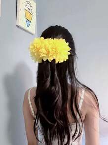 1 Stück Kunststoff-Simulation Blume Meerjungfrau Banane Clip große Größe Haarspange im Landhaus-Stil für Pferdeschwanz, süß und elegant vielseitig hochwertiger Haarschmuck geeignet für Sommer, Landhaus-Fotoshooting und tägliches Tragen