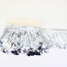 1 Yards Sequin Tassel Fringe Sewing Accessories For Costumes Lace Dance Tassels Pendants DIY 25Cm Wide Trims Decorative Frills Tassles Fringes Sewing Fringe Tassels Fringe Trim Tassel Fringe Trim Garniture Couture Sewing Fringes Fabric And Lace Tassels Crafts Lace For Crafts - Multicolor - View 6