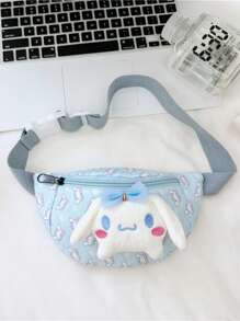 Sanrio 1 pieza Bolso de hombro con diseño de dibujos animados de Sanrio, mochila linda, bolso cruzado/de cintura de moda, monedero para aperitivos