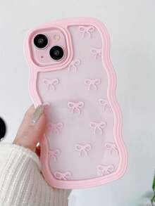 1 件可爱蝴蝶结和波浪图案保护手机壳，兼容 11/12/13/14/15/16/16 Pro Max，防摔防滑优质柔软触感手机壳，也适合 17/17 Pro/17 Air/17 Pro Max - 粉色 - 查看 4