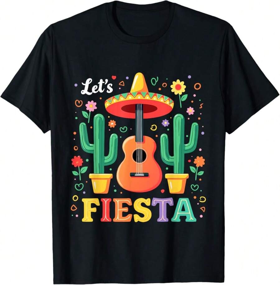 Mexican Fiesta  Cinco De Mayo Party Outfits Men Women T-Shirt,DIS Gifts For Girlfriend - Black - View 1