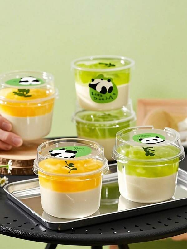 20 Pieces Of 8.45-Ounce Transparent Plastic Cupcake Containers With LIDS And Spoons - Frozen Safe PET Material, Round, Perfect For Takeout Packaging Of Pudding, Ice Cream, Cheese, Fruit Salad And Dessert