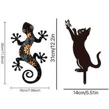 POSIGLOWTH 1pc Lizard Hanging Ornaments Charming Metal Gecko Wall Decor For Indoor & Outdoor Spaces, Perfect Gift For Family And Friends - Multicolor - View 15