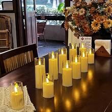 1pc/3pcs闪光无焰LED小水滴蜡烛氛围灯，室内外电池供电蜡烛装饰灯，适合日常、节日情人节装饰生日派对婚庆派对、朋友聚会家庭聚餐氛围灯，奶油白色适合餐桌求婚专用装饰灯，充满节日浪漫气氛 - 白色 - 查看 3