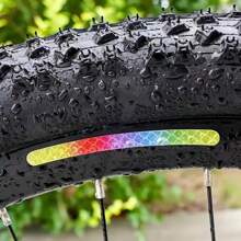 Adesivo riflettente arcobaleno ad alta visibilità per ruote - Adesivo per pneumatici luminoso e impermeabile per la sicurezza della guida notturna, accessori per auto e biciclette, personalizzato, per organizer da viaggio per donne, articoli essenziali, regalo per il ritorno a scuola