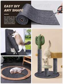 1pc Trial Pack, Random Delivery, Self-Adhesive Cat Scratch Pad, Customizable Furniture Protector Mat, Anti-Scratch Carpet Pad, Wall-Mounted Sofa Protector, Cat Tree Pad, Indoor Cat Activity Mat, Cat Scratch Board, Sofa Alternative, Cat Scratching Post Alternative - Multicolor - View 3