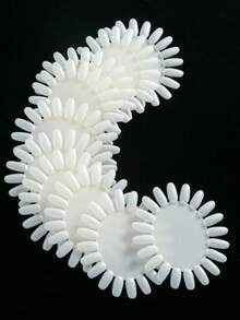 20/10/5/3pcs,Flat False Nail Tips, Acrylic Nail Tips, False Fake Nail Tips Display Chart ,Nail Supplies,Clear Round Nail Art Practice Wheel Polish, For DIY Manicure Nail Salon (Beige,Transparent) - Multicolor - View 4