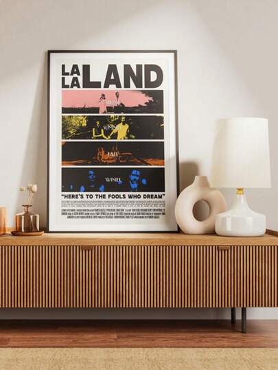1 pieza Pintura en lienzo del póster de la película La La Land, decoración moderna para sala de estar, dormitorio, regalo con marco opcional