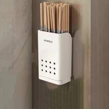 Supporto per bacchette da cucina montato a parete senza foratura con drenaggio, contenitore di stoccaggio per posate, cucchiai e forchette, scolabacchette, accessori da cucina, decorazione per la stanza, adatto per cucina, ristorante, festa, campeggio, all'aperto, raduno, regalo per amici e famiglia