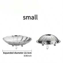 1-Piece Thickened Stainless Steel Lotus-Fold Steamer – Expandable Multi-Layer Vegetable Steamer Basket With Collapsible Design, Heat-Resistant Kitchen Tool For Healthy Cooking & Fruit Draining