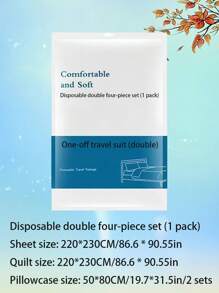 One-Piece Outdoor/Hotel Travel Supplies, Disposable Towel/Bath Towel/Bed Linen Set, Portable Style, Towel/Bath Towel/Bed Sheet Quilt Cover Double-Layer Pillowcase, White Set