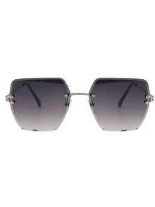 Women Oversized Rimless Sunglasses Famous Design Sexy Vintage Summer Style Uv400 - Ombre - Xem 2
