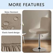 1/4/6 pièces Housse de chaise extensible et imperméable pour chaise de bar à dossier bas/court, Housse de tabouret de bar avec dossier imprimé pour salle à manger, Coussin de siège de chaise pivotante de comptoir de hauteur moyenne/basse, Housse de tabouret de bar, Housse amovible et lavable pour chaise pivotante de salle à manger à dossier court