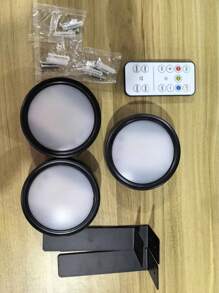 3pcs Battery Powered LED Wall Lights With Remote Control, Touch Control, Adjustable Color Temperature And Timer, Wireless Wall Lamp Art Lighting, Suitable For Gallery, Stairs, Corridor, Bedroom Frame Decoration (Batteries Not Included)