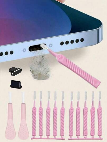 12pcs Cleaning Kit For Cell Phone Charging Port, Computer Keyboard And Shower Head, Pipe Unblocker, Gap Cleaner, Mini Brush, Keyboard Brush,Etc.,Kitchen,Bathroom,Home,Household Suppliers (Multiple Specifications)