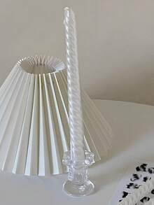 6 件玻璃透明烛台，天然水晶设计烛台，适用于家庭餐桌装饰、蜡烛中心装饰、晚餐蜡烛、客厅、卧室、房间装饰、厨房、办公室装饰、礼品