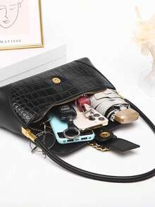 女士时尚百搭休闲日常通勤情人节礼物腋下优雅法棍包 - 彩色 - 查看 9