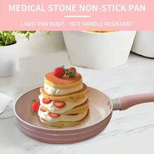 6.5-Inch Pink Aluminum Non-Stick Lightweight Frying Pan With Silicone Handle, Suitable For Gas Stoves, Eggs & Steaks - Multicolor - View 5