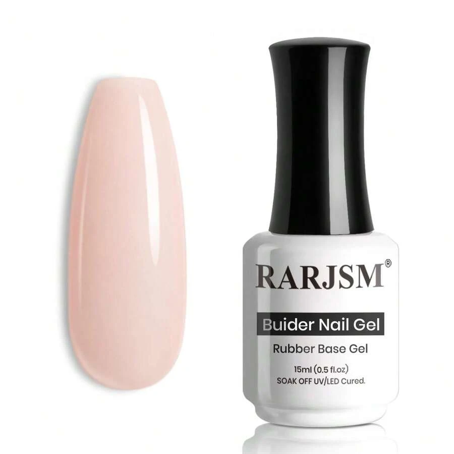 RARJSM Rubber Base Gel Nail Polish Pastel Pink Nude Skin Tone Rubber Base Gel For Nails Natural Nude Color French Manicure Brush On Extend Gel Builder Soak Off Curing Requires 15ml Salon Home DIY Use - Gray Pink - View 1