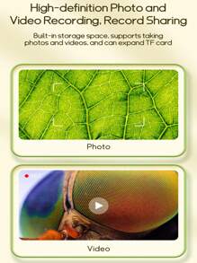 1 szt. Dziecięcy przenośny mikroskop, 5,66 cala x 3,15 cala, miniaturowy kieszonkowy cyfrowy mikroskop dla dzieci i dorosłych, ekran IPS elektroniczna lupa z 8 regulowanymi światłami LED oraz funkcją zdjęć i wideo, kieszonkowy mikroskop dla dzieci, materiał ABS