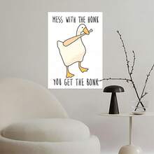 1PC Yellow Duck Cartoon Canvas Wall Art Poster, Frameless Baseball Duck Painting For Living Room, Bedroom, Club - Home Decor Gift Idea,Artistic Gift And Decoration,Aesthetic Room Decor, Bedroom,Waterproof Canvas Wall Art, Artwork Wall Painting For Gift,Kitchen, Dining Room, Living Room, Cafe, Bar, Wall Decor , Home And Dormitory Decoration Gifts Birthday Graduation - Multicolor - View 5