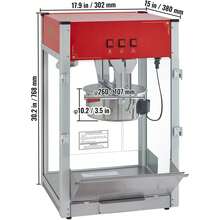 Popcorn Maker, 1440W Popcorn Popper Machine, 12 Oz Kettle Makes 80 Cups Per Batch, Countertop Popcorn Maker With Tempered Glass, 3 Stainless Steel Scoops, Movie Theater Style, Red - US A Type Plug(110-127V) - View 9