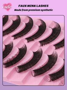 10 pares de pestañas postizas rusas esponjosas y delgadas - Paquete de pestañas falsas de visón DD Curl para pestañas de larga duración y aspecto natural - Pestañas Fluffy - Ver 6