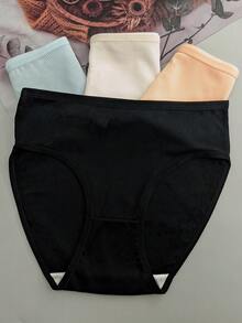 4 chiếc quần lót tam giác thoáng khí bằng lụa sữa cạp cao cho nữ, nhiều màu - Nhiều màu - Xem 5