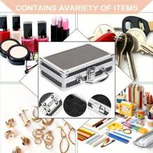 Estuche para anillos de compromiso y de boda, incluye broche, caja de herramientas multiusos de aleación de aluminio para guardar herramientas de jardinería interior y estuche portátil para joyas, manualidades, herramientas y almacenamiento de medicamentos