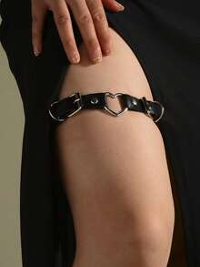 1 件黑色大心形可调节角色扮演腿带性感万圣节情人节情人节夏季、学校秋季、秋季、万圣节 - 彩色 - 查看 14