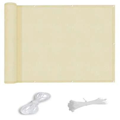 Opaque Patio Awning Cloth, Used For Balcony Railings, Outdoor Patio, Deck, Porch To Block View And UV Protection (Gray, Beige)