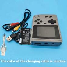 1pc Retro Handheld Game Console, Nostalgic Gift, Macaron Color Puzzle Gaming Device Toy