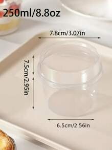 20 Pieces Of 8.45-Ounce Transparent Plastic Cupcake Containers With LIDS And Spoons - Frozen PET Material, Round, Perfect For Takeout Packaging Of Pudding, Ice Cream, Cheese, Fruit Salad And Dessert
