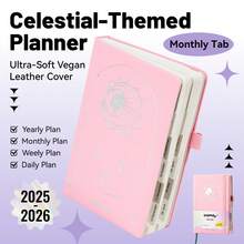 2025-2026新年除夕英语A5星空计划本，204张/408页，包含年度、月度、每周和每日计划，内置笔筒、书签、内袋，开学返校学生文具、商务办公笔记本 - A5 - 查看 16